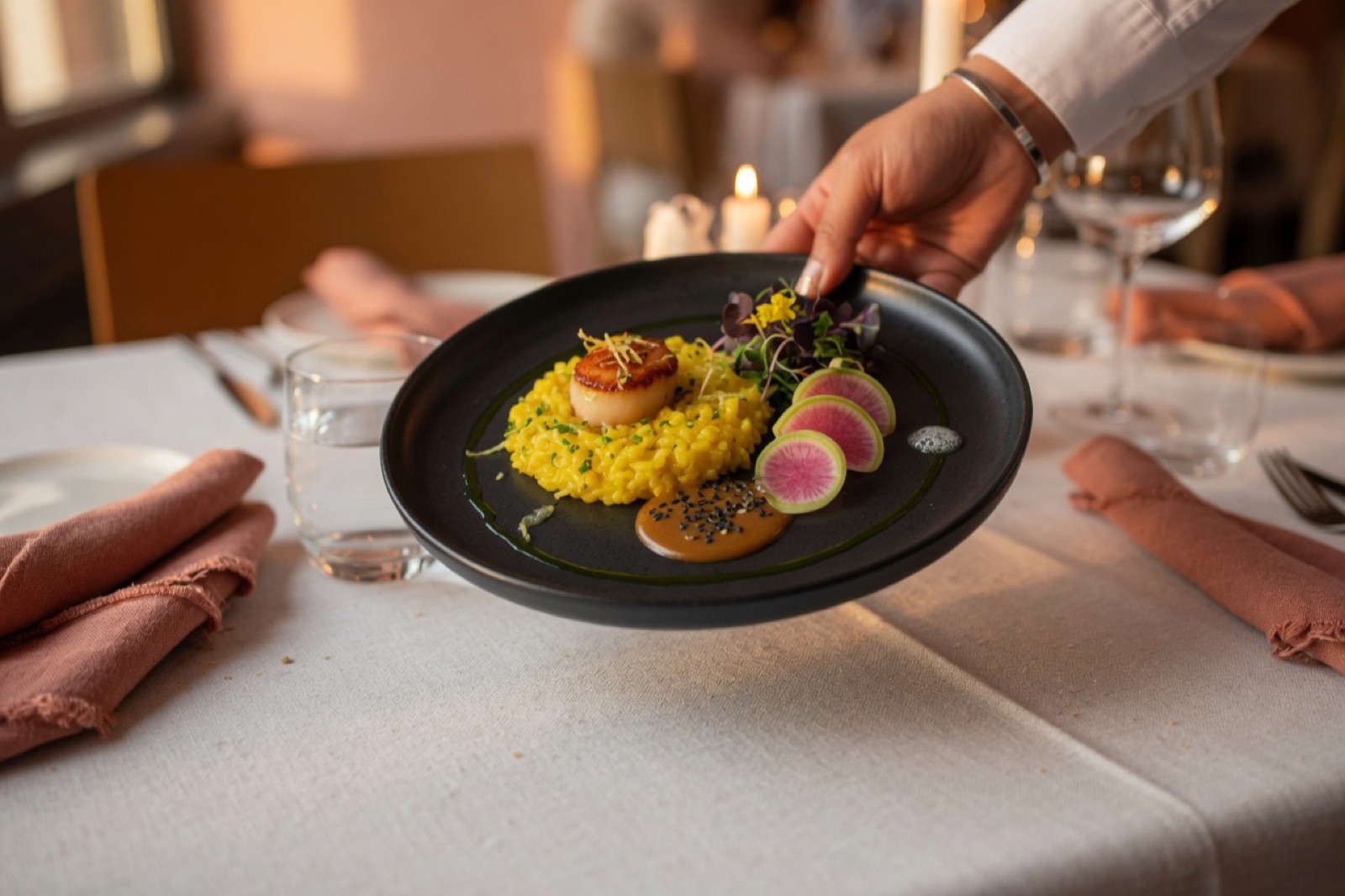 A beautifully plated dish at a restaurant